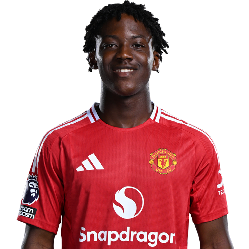Kobbie Mainoo in Manchester United kit