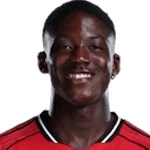 Kobbie Mainoo in Manchester United kit